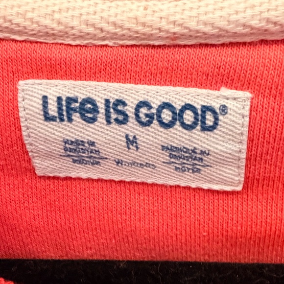 Life Is Good Coral Graphic Crewneck Sweatshirt Dog Gone NWOT Size M - Picture 2 of 5